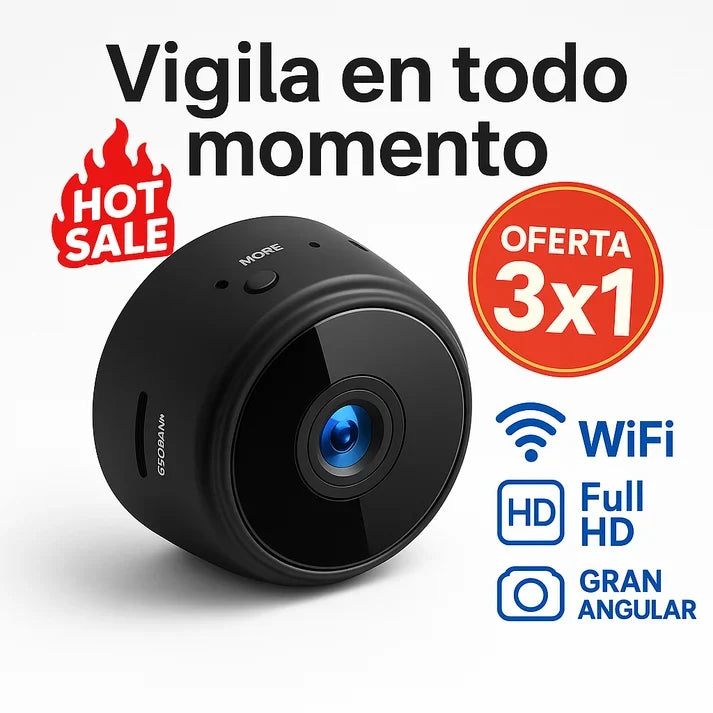 MINI CÁMARA ESPÍA DE VIGILANCIA - WIFI, FULL HD