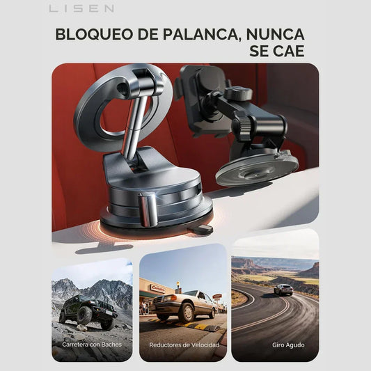 Magneto Ultra 360° con Ventosa | Fijación Súper Segura para Móvil